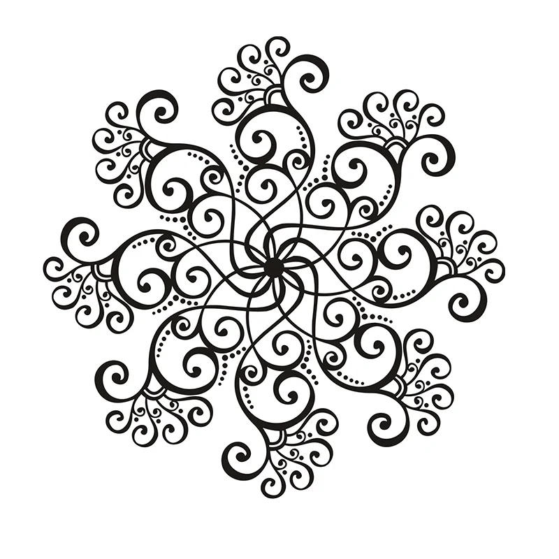 Новая наклейка на стену, Виниловая наклейка, художественный Декор Мандала Менди Ом, индийский индуированный Будда 56x58 см, бесплатная доставка