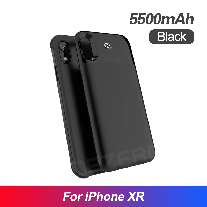 Black for XR 5500 мАч чехол для батареи для iPhone X XS XR XS MAX портативный светодиодный внешний аккумулятор с разъемным магнитным внешним аккумулятором чехол - Цвет: Black for XR