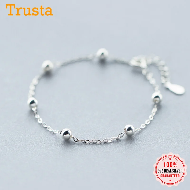 Женский романтичный браслет с бусинами Trustdavis из 100% стерлингового серебра 925