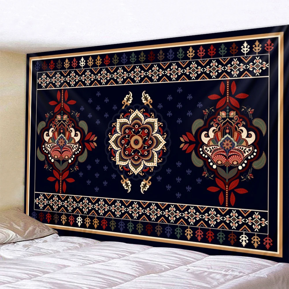 

Retro geometric large size tapestry home decoration psychedelic scene tapestry Hippie Bohemian decorative Yoga mattress sheet