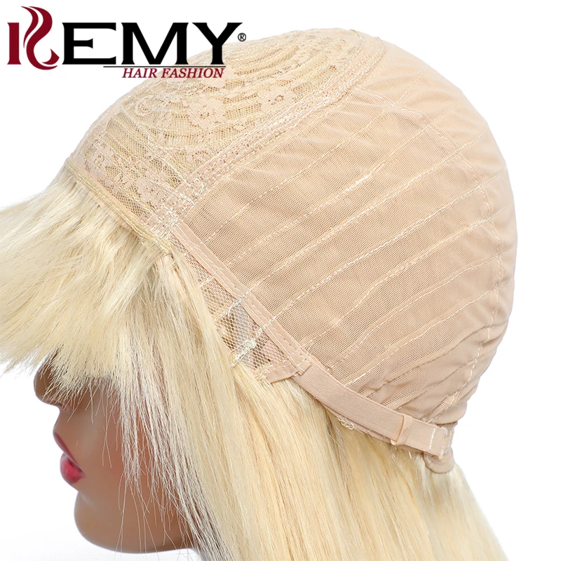 

Brazilian Hair Wig With Bangs Straight Human Hair Wigs For Black Women 613 Blonde 99J Burg Ombre Bangs Wig Remy Hair Wigs 150%