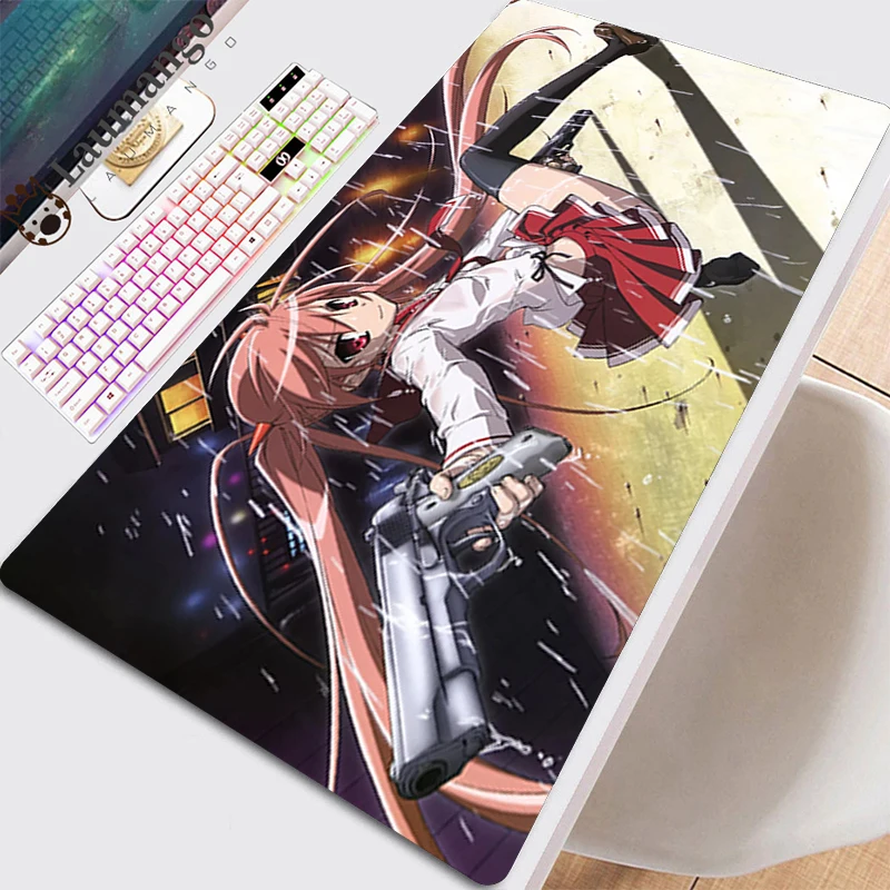 

Mouse Carpet Pad Gamer Mousepad Anime Kawaii PC Computer Keyboard Mause Non-slip Mat Gaming Table Pads Mat Cool Black Bullet Pad