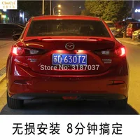 For Mazda 3 Axela spoiler with LED light Flow light source ABS Plastic Rear Roof Spoiler Wing Trunk Lip Boot Cover Car Styling