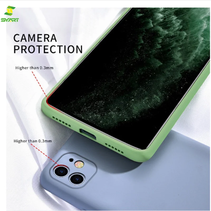 Чехол из жидкого силикона для iPhone X 12 11 Pro Max Mini XR XS противоударный мягкий чехол с