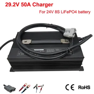2000w 29 2v 50a fast charger 24v 40a 80a lifepo4 smart charger for 8s 24 v iron phosphate lfp agv forklift touring car battery free global shipping