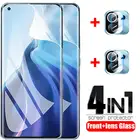 4 в 1 полное покрытие для Xiaomi Mi 11 Lite, стекло для объектива камеры, Защита экрана для Xaomi Xiomi My 10T 9 11, легкое защитное стекло, Броня