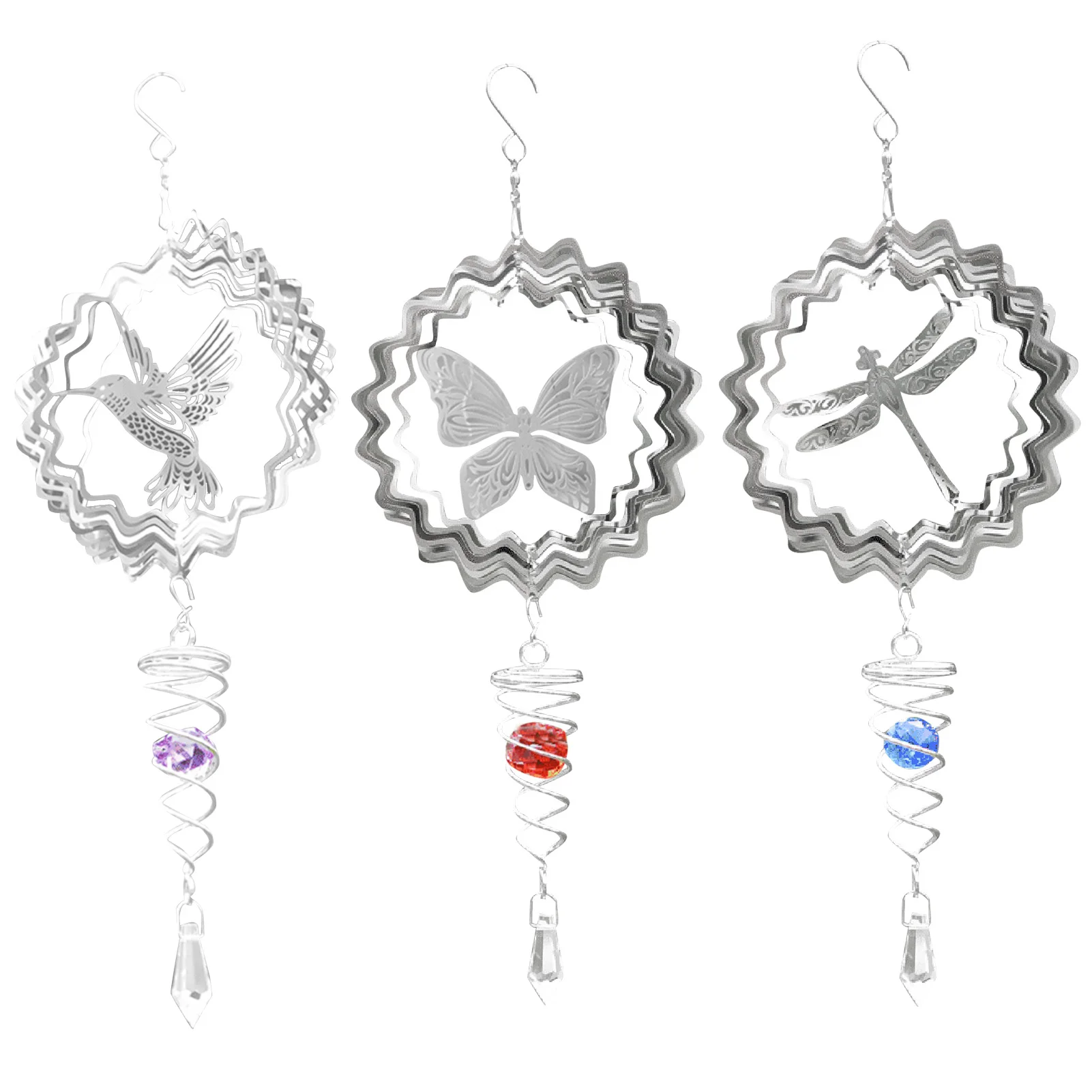 

Металлические 3d-ветряные Спиннеры, декор для сада, вращающаяся подвеска-колокольчик для окон