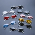 Солнцезащитные очки в винтажном стиле для мужчин и женщин, модные элегантные маленькие овальные солнечные очки в ретро стиле