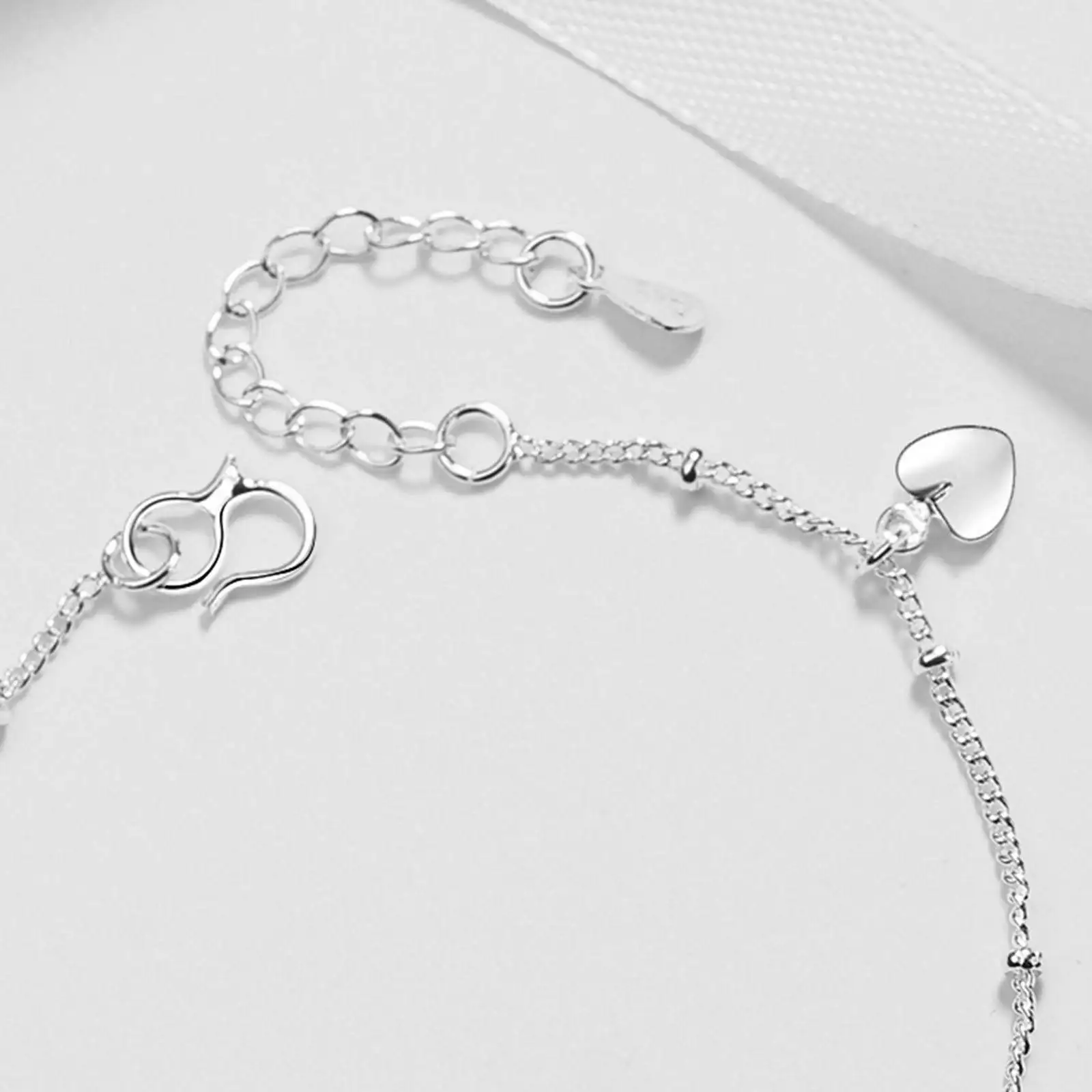 

Occident Style Heart Shaped Bracelet Chain Adjustable Strand Pendant Beads Jewelry Anklets Gift for Beach Party Couples Women