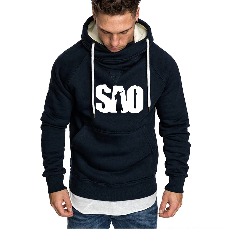 

Осенне-зимние художественные толстовки SAO Sword Art Online, мужская одежда Аниме, флисовая толстовка мужские толстовки с капюшоном в стиле Hip Hop ...