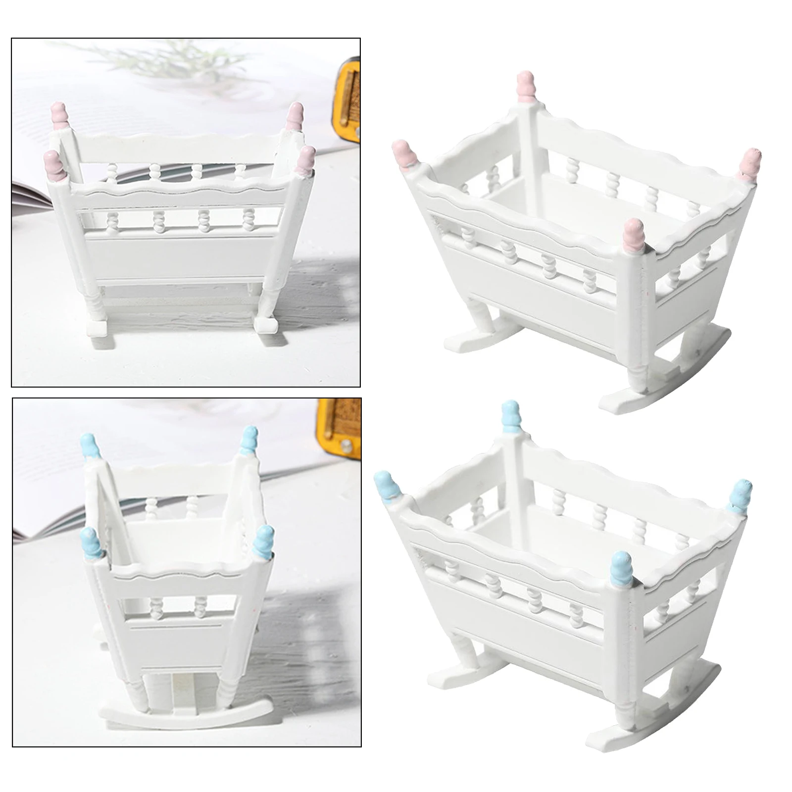 

Mini Cradle Bed Doll House Toy Furniture Dollhouse Accessories Dolls Decor Kids Toys Xmas New Year Gifts