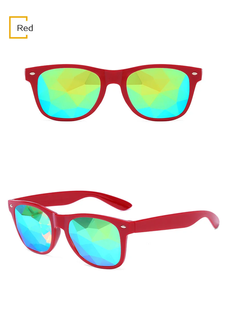 YOOSKE тренд калейдоскоп Glasse для женщин и мужчин Rave фестиваль солнцезащитные очки Косплей вечерние голографические солнцезащитные очки
