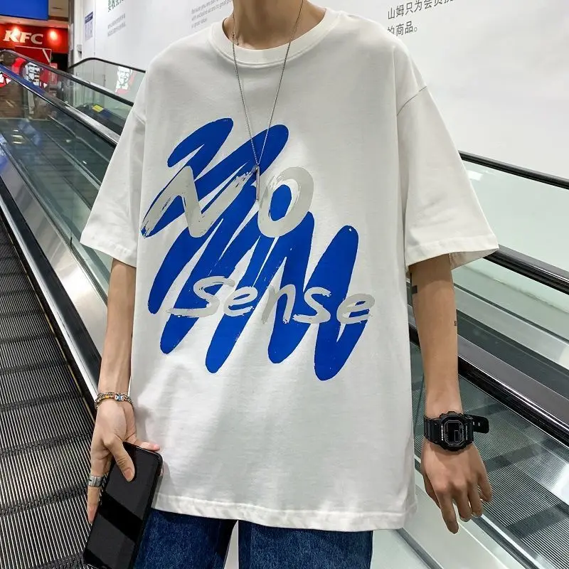 

New Summer Men's T Shirt 2021 Fashion Solid T Shirt Mens Oversized Hip Hop Short Sleeve Casual Cotton Mens Streetwear Top Tees