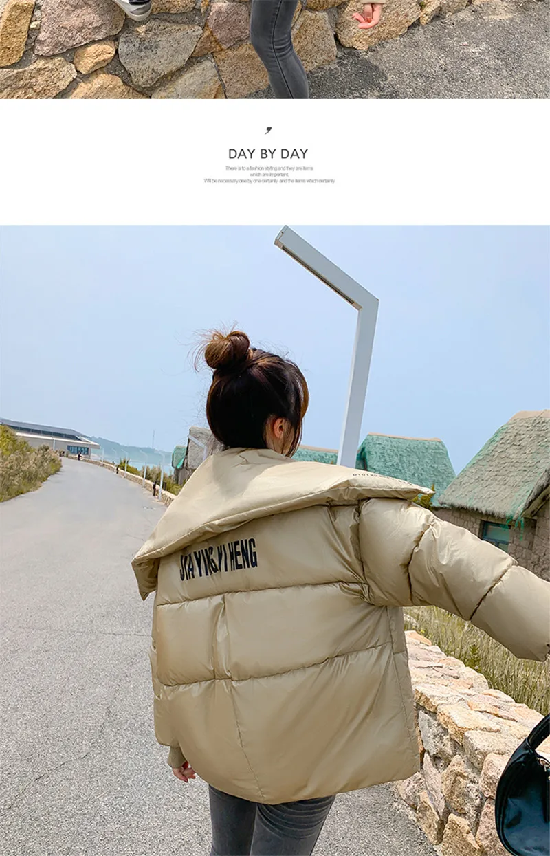 

2020 New Autumn Winter Jacket Korean Short Outerwear Solid Zipper Parkas Coat Fashion Thickened Warm Casual Women Jackets b603