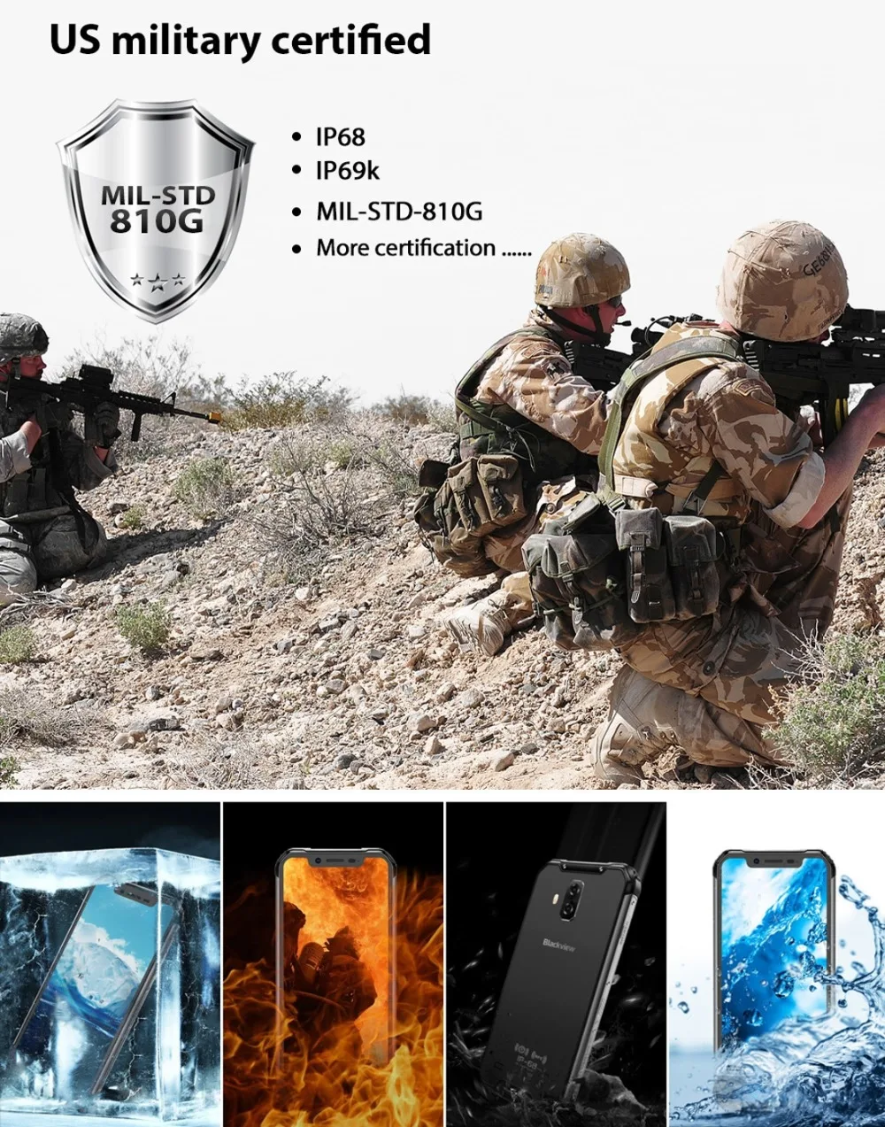 Blackview BV9600 водонепроницаемый мобильный телефон Helio P70 Android 9,0 4 Гб ОЗУ 64 Гб ПЗУ 6,2" 19:9 AMOLED 5580 мАч прочный смартфон