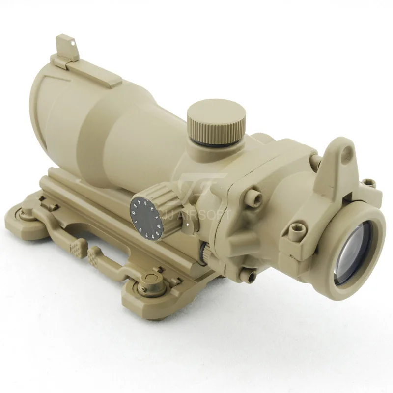 JJ страйкбол ACOG Стиль 4x32 область красный/зеленый сетка w QD Крепление (черный/загар)