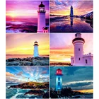 AZQSD алмазная живопись Наборы Маяк Бриллиантовая мозаика Пейзаж Вышивка крестом полная квадратная дрель ручная работа Декор для дома