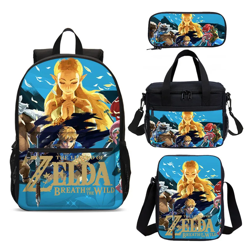Детский комплект из рюкзака и сумки с принтом Zelda школьный ранец для мальчиков