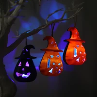 halloween pumpkin lantern led glow candle light ghost festival atmosphere decoration props smokeless night light party candles