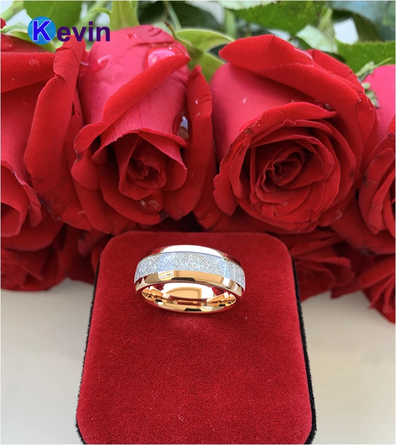 Женский и мужской вольфрамовый браслет из розового золота 6 мм 8 | Украшения