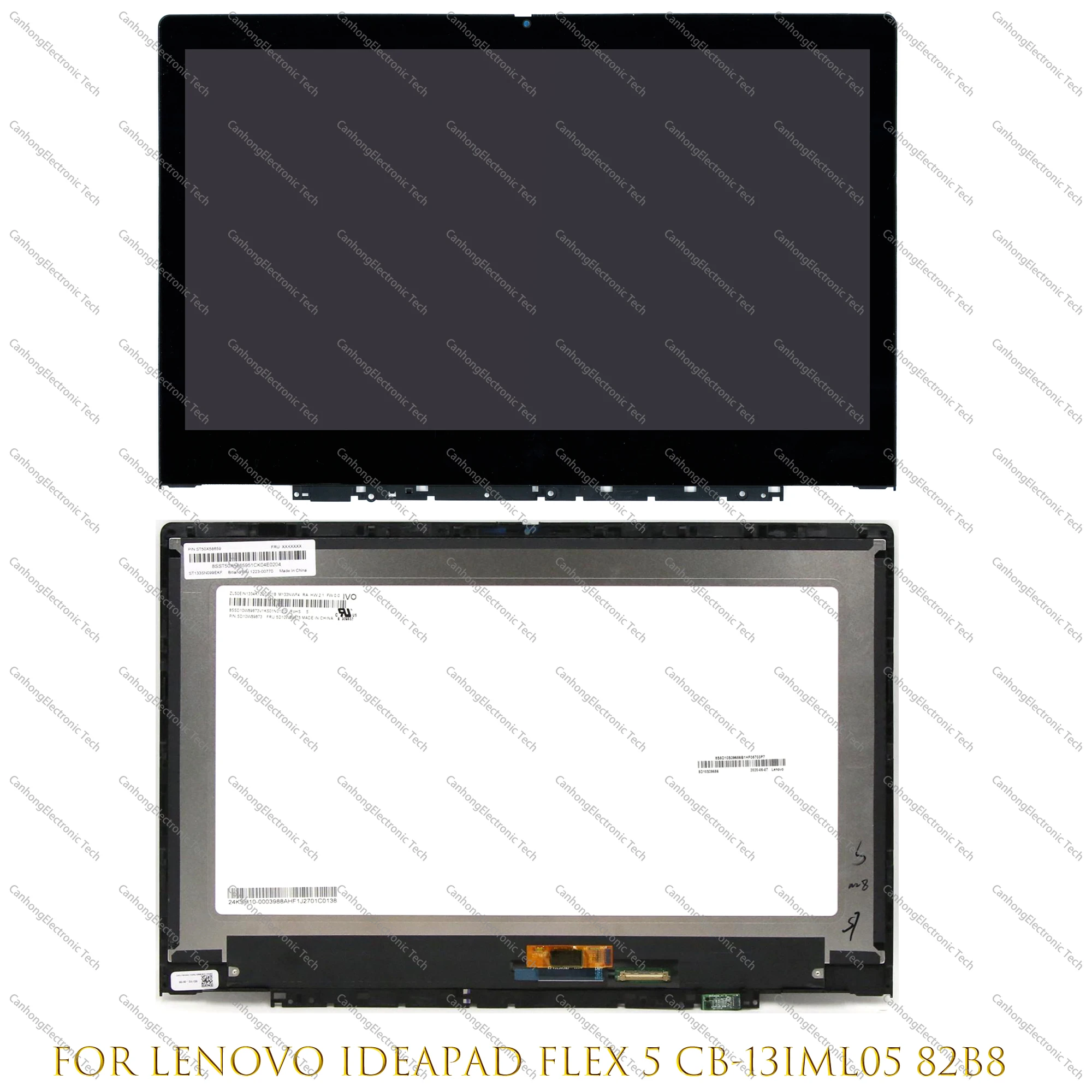 

13.3-inch FHD LCD LED Touch Screen Replacement Digitizer Assembly With Bezel 5D10S39656 For Lenovo FLEX 5 CB-13IML05 82BB