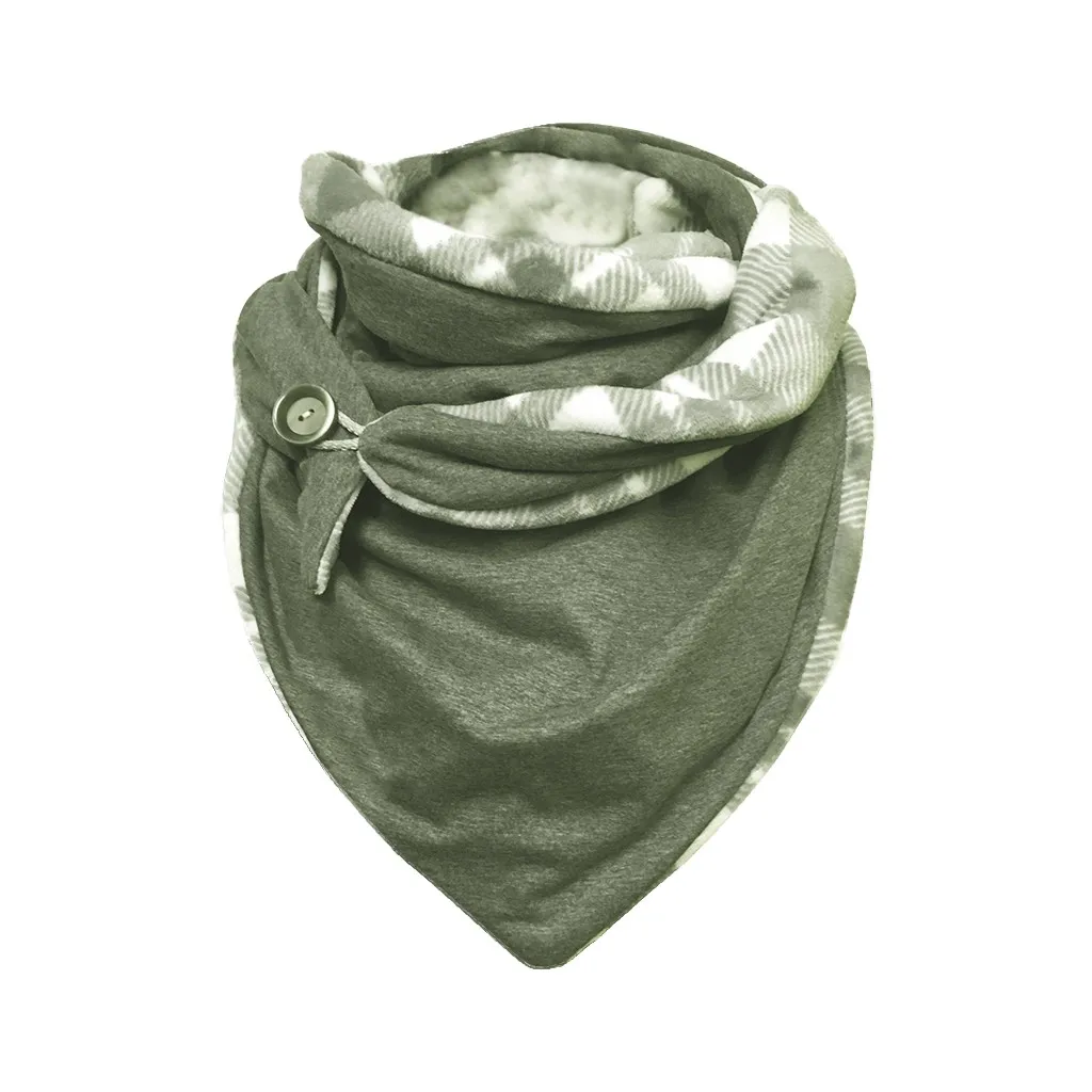 

#R40 Soft Wrap Scarves Shawls Scarf Women Soild Dot Printing Button Head Face Neck Gaiter Outdoor Print Scarf Face Cover