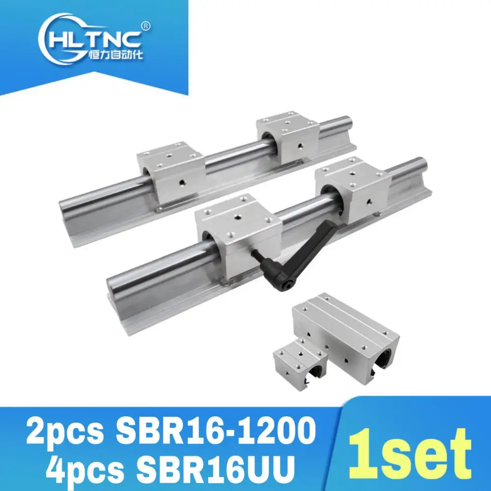 2X SBR16 1200mm 16 мм полностью поддерживаемый линейный рельсовый вал стержень + 4 SBR16UU