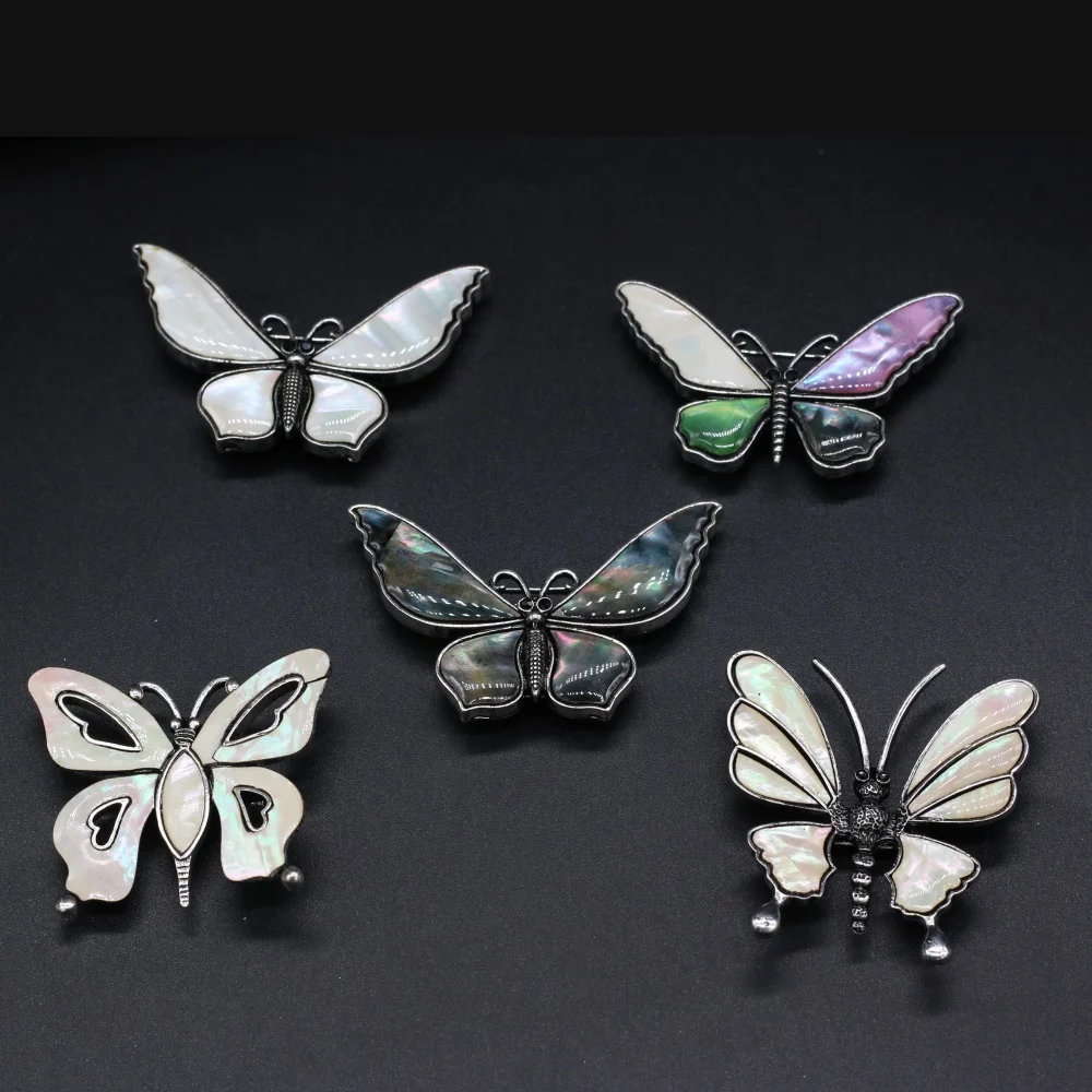 

2022 Natural Shell Brooch Pendant Butterfly Beautiful Fashion High Quality Pendant Jewelry for Making DIY Necklace Accessories