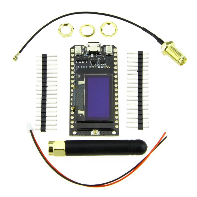 TTGO LORA32 868 МГц 915 ESP32 LoRa OLED 0 96 дюйма синий экран Bluetooth WIFI с кабелем|Печатные платы| |