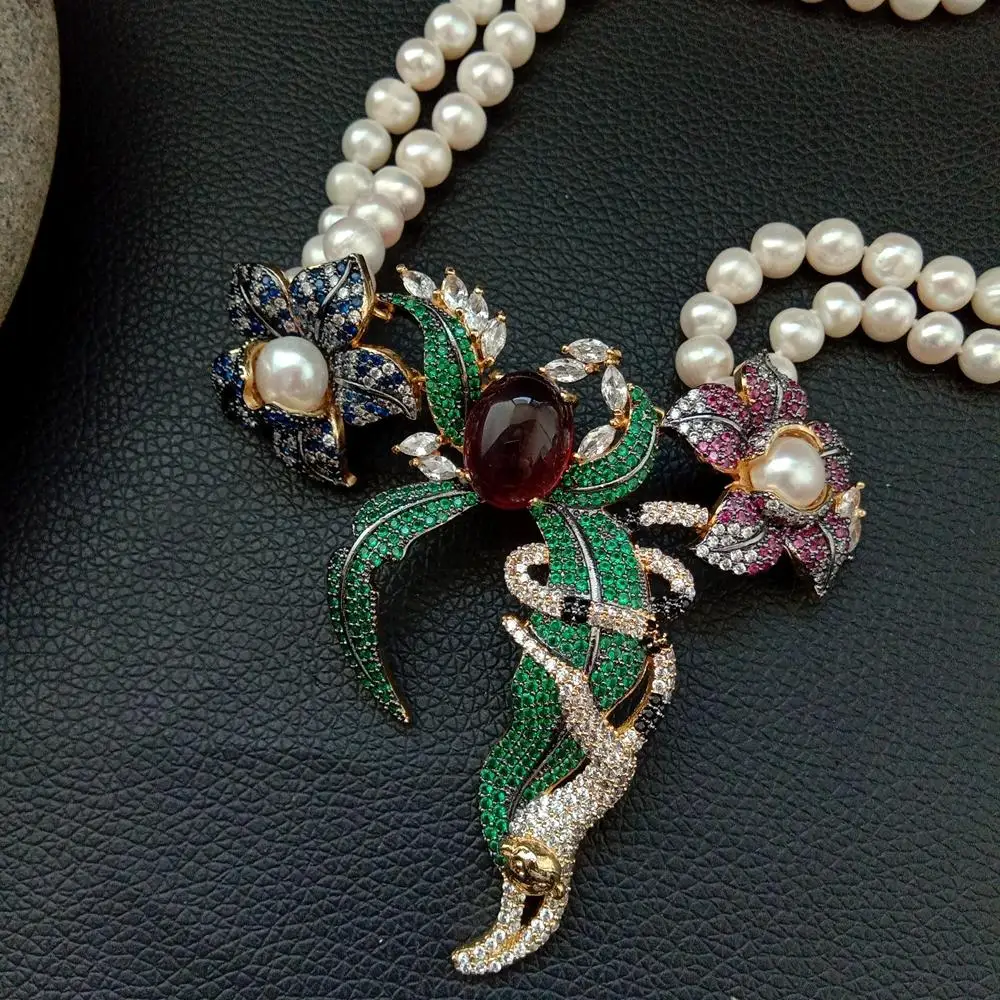 Ожерелье из белого пресноводного жемчуга 21 дюйм 2 ряда|Колье| |