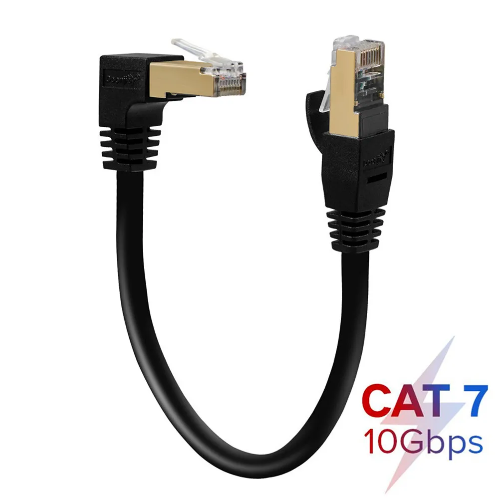 Ethernet соединительный кабель CAT7 прямоугольный вниз RJ45 высокоскоростной сетевой Cor