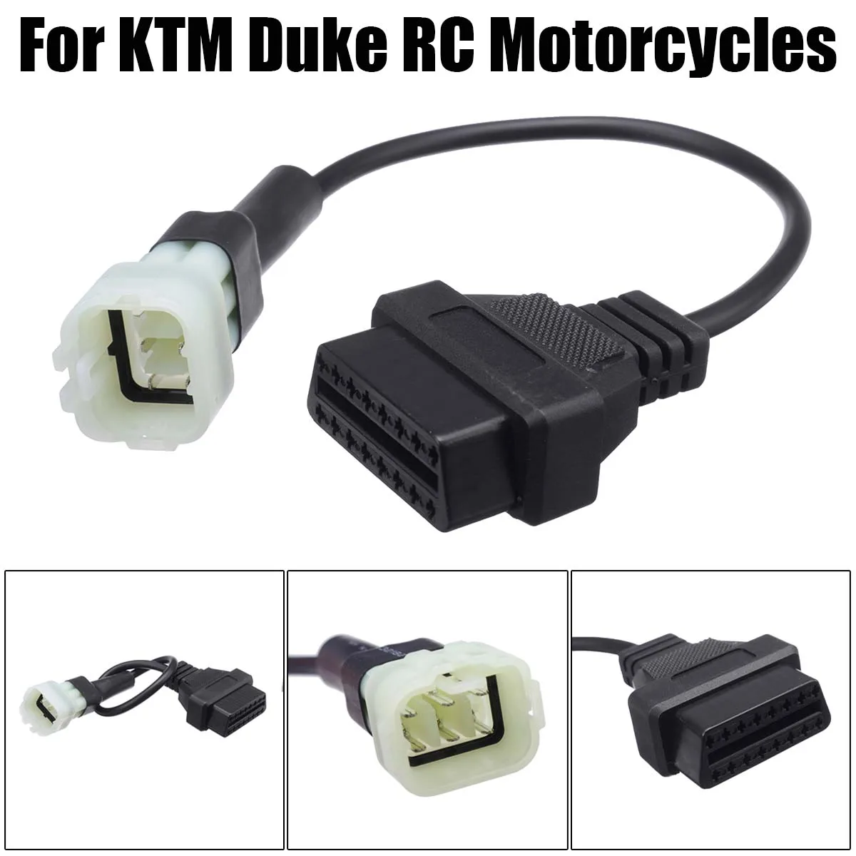 

New NEW 1Pcs 6 Pin to OBD 16 Pin Adapter 6 Pin To OBD2 Cable for For KTM Duke RC Motorcycles 2011~2017 Motorbikes ECU