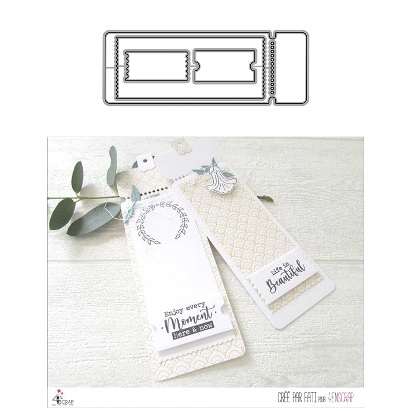 Длинная прямоугольная этикетка металлические Вырубные штампы для скрапбукинга