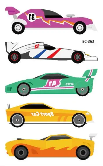 

Temporary Tattoo Sticker Kart Racing Car Sports Car Body Art Water Transfer Tatoo Waterproof Fake Tattoo Sticker Boy Tattoos
