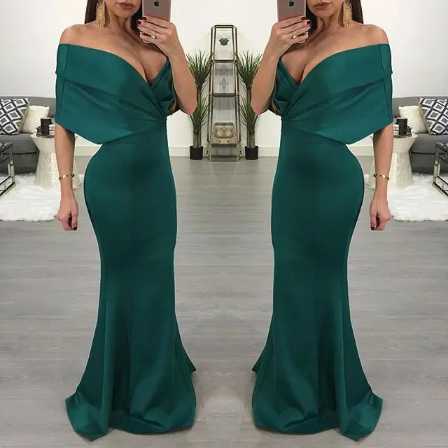 Женское платье с открытыми плечами без рукавов в пол | Женская одежда