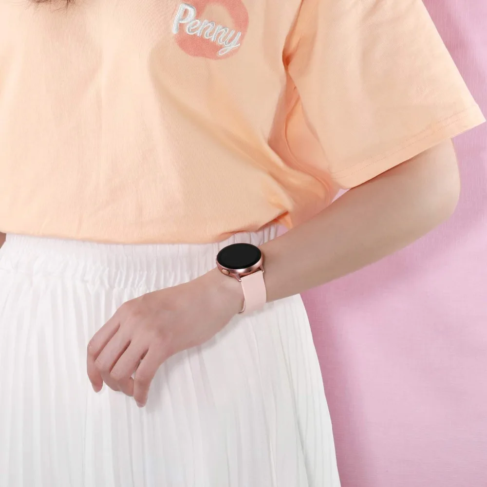 

22mm/20mm watch Strap for Samsung gear s3 frontier silicone smartwatch bracelet Galaxy watch 3/46mm/42mm/Active 2 44mm 40mm band