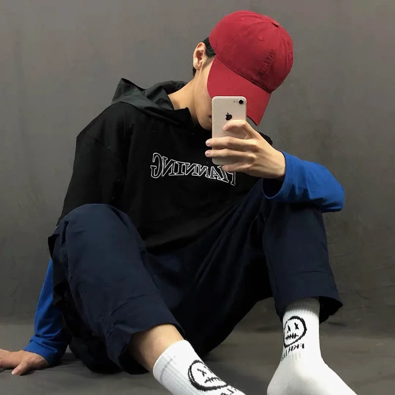 Anime Socks Men Women Couples Grimace Tall Hip-hop Wild Happy Funny Street Fashion Cartoon Korean College Style Basketball Socks