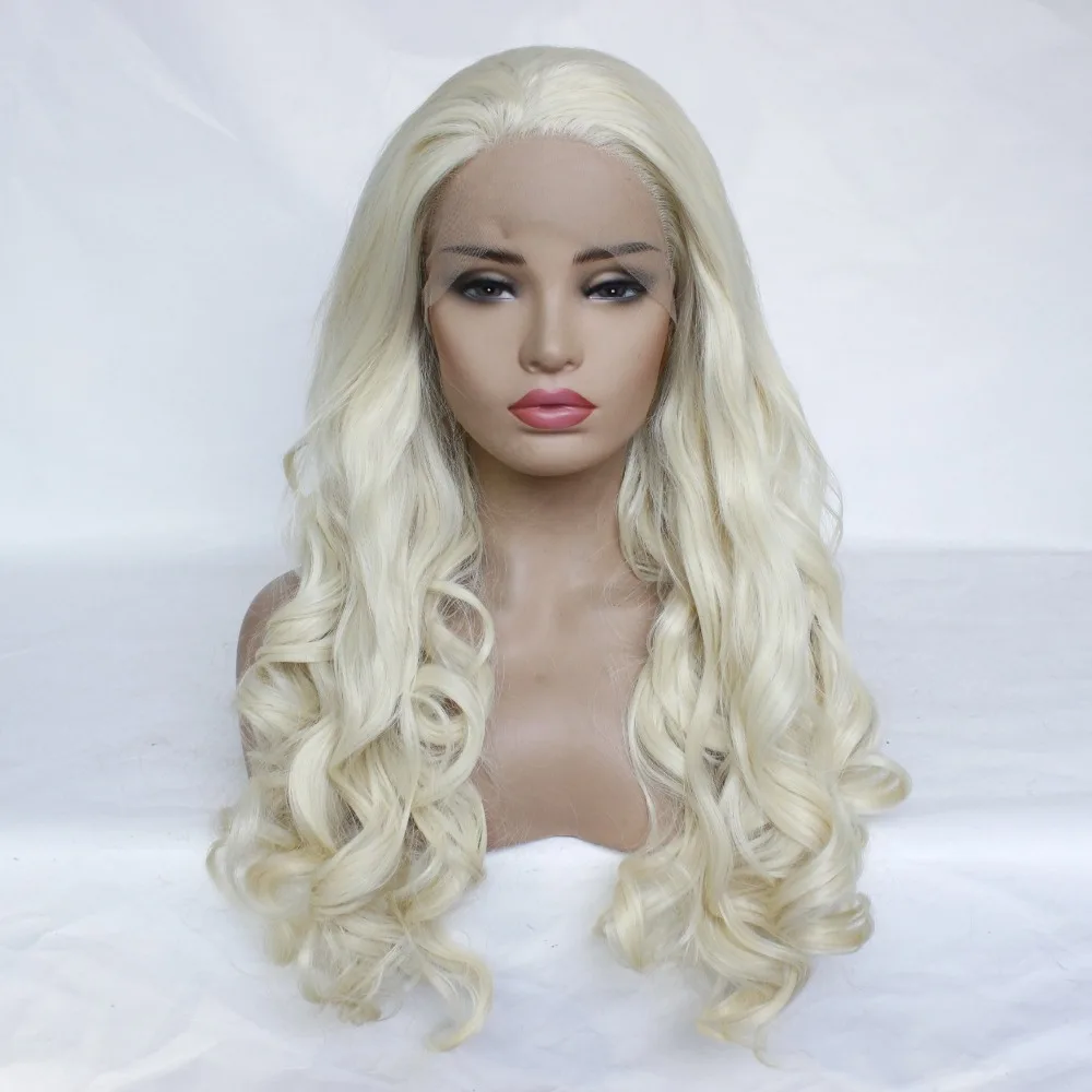 MRWIG длинные волнистые свободные части светлые волосы цвета 26 дюймов 150%#613 синтетический бесклеевой парик для белых/черных женщин прозрачный