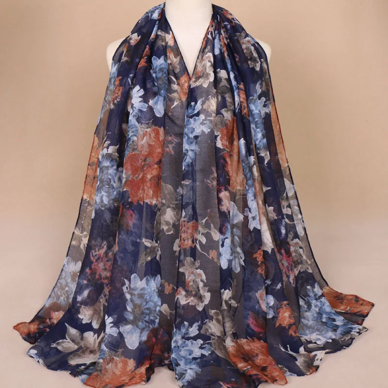 Amazon горячая печать в Балийском Стиле шифоновый тонкий женский шарф завод прямые