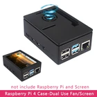 Чехол для Raspberry Pi 4 ABS, черный корпус, поддержка вентилятора охлаждения и сенсорного экрана 3,5 дюйма