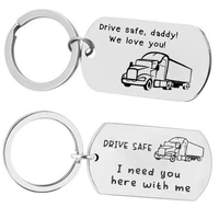custom fashion keyring gifts engraved drive safe daddy we love you truck keychain husband father dad gifts jewelry key chain