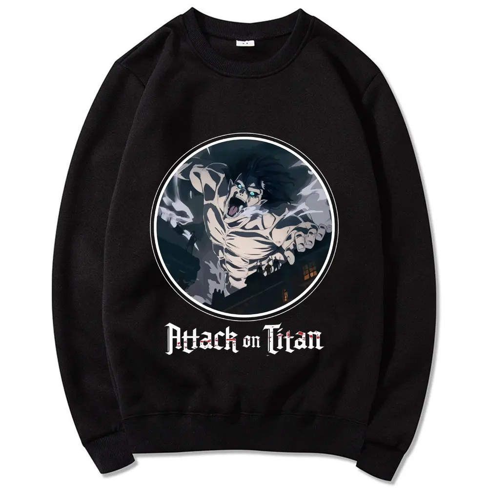 

Зимняя Толстовка Эрена йера, милый корейский мужской свитшот, Атака Титанов, толстовка с круглым вырезом, топ с рисунком японского аниме и г...