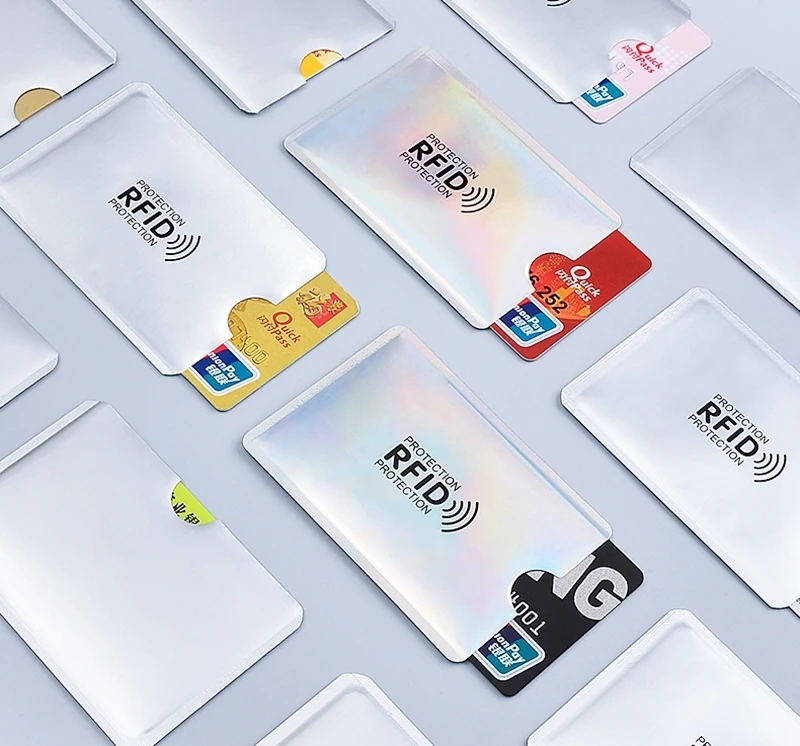 5 шт., Новые многоцветные лазерный алюминиевый Анти Rfid Бумажник Блокировка считыватель Блокировка банк держатель для карт ID банковская карта чехол Для мужчин защиты H119