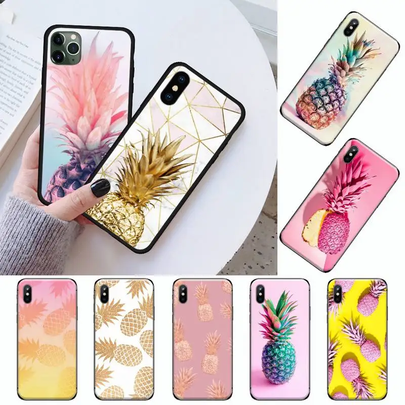 

Fruit Pink pineapple painting Phone Case For iphone 12 11 13 7 8 6 s plus x xs xr pro max mini