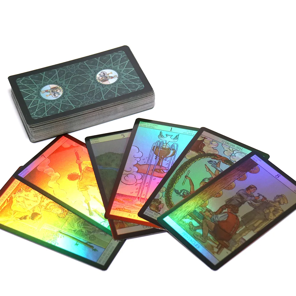 

Обновленная колода карт Таро Райдер сияющая карточная игра новое видение чтение будущее настольная игра для женщин Подарки