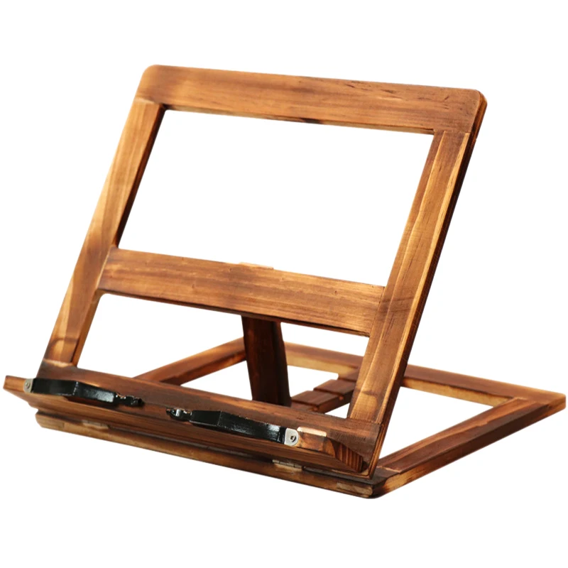 

New Foldable Recipe Book Stand,Wooden Frame Reading Bookshelf,Tablet Pc Support Stand