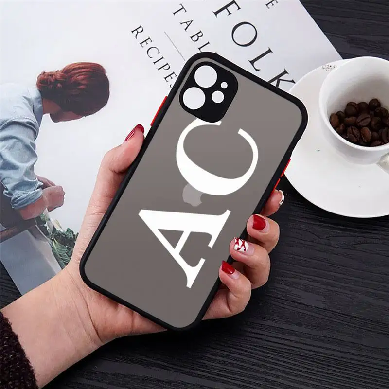 

Large pink initial black background Phone Cases Matte Transparent for iPhone 7 8 11 12 s mini pro X XS XR MAX Plus cover funda