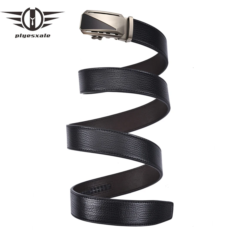 

Ремень из натуральной кожи мужской, брендовый роскошный винтажный черный пояс с автоматической пряжкой, B235