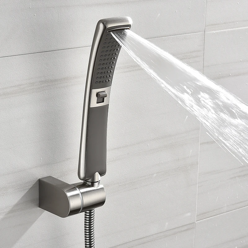 

2 Function Hand Held Shower Head High Pressure Rain Shower Sprayer Set Water Saving Brushed Nickel , Black New Design