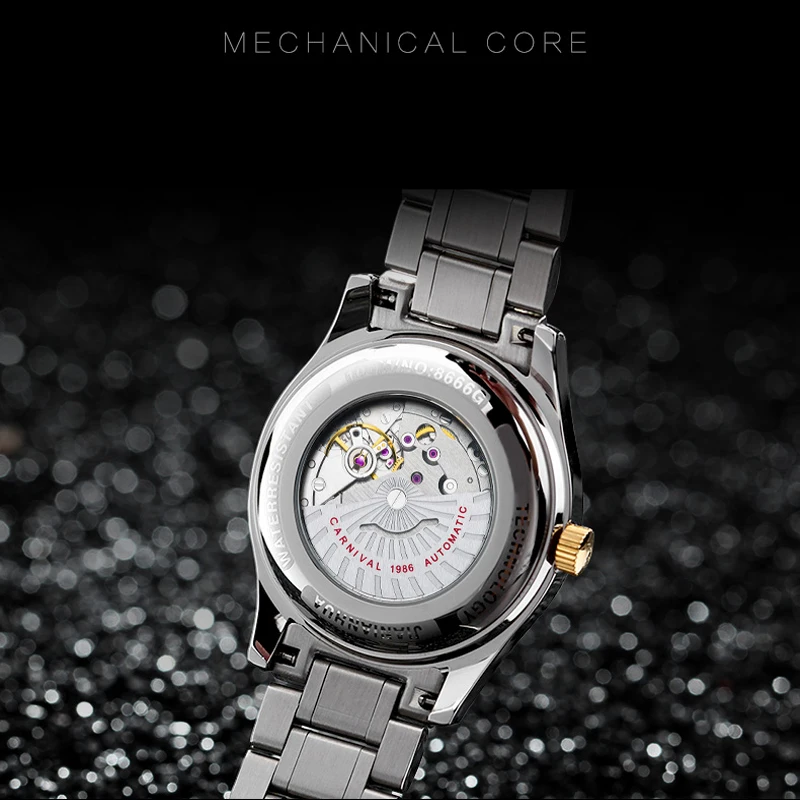 CARNIVAL Brand Fashion Gold Watch Men Luxury Business Mechanical Wristwatch Waterproof Automatic Calendar 2021 Relogio Masculino enlarge